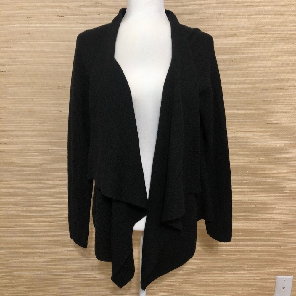 Black Vineyard Vines Ribbed Wool Cashmere Blend Cardigan Sweater Size Medium